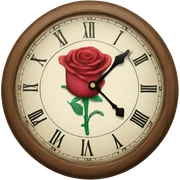 Hand clock roses in Alice in Wonderland style sticker