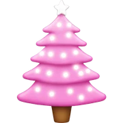 pink Christmas tree with white lights sticker