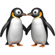Two penguin friends playing sticker