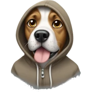 Dog wearing a hoodie sticker