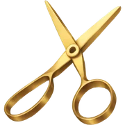 Gold scissors sticker
