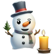 snowman with candle sticker