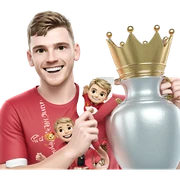 smiling boy in red shirt sticker