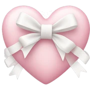 Pastel pink heart with white bow sticker