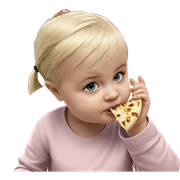 blonde girl enjoying her meal sticker