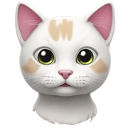 white and pink cat  sticker