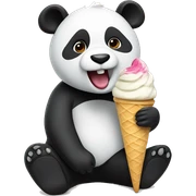 Panda eating ice cream sticker