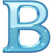 sparkle light blue letter b sticker