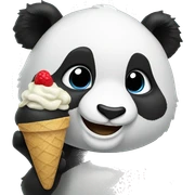 Panda eating ice cream sticker
