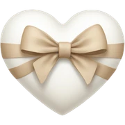 white heart with beige bow sticker
