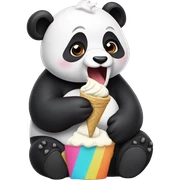 Panda eating ice cream sticker