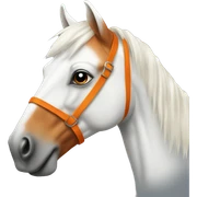 White horse with orange hair sticker