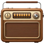 Brown radio sticker