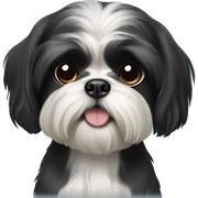 Black shih tzu dog  sticker