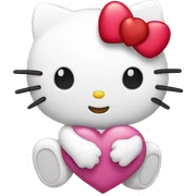 hello kitty with heart sticker