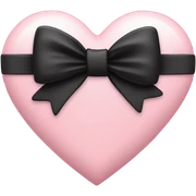 pastel pink heart with black bow sticker