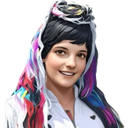 smiling girl with black hair sticker