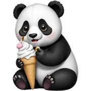 Panda eating ice cream sticker