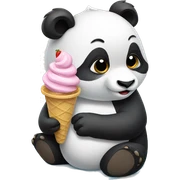 Panda eating ice cream sticker