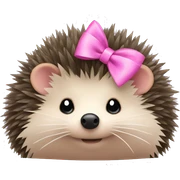 hedgehog with a pink bow sticker