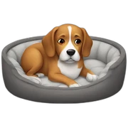 Dog in a dog bed  sticker