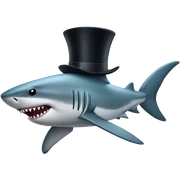 Shark with a top hat sticker