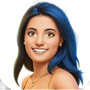 smiling girl with jewelry sticker