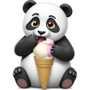 Panda eating ice cream sticker