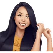 smiling girl with long hair sticker