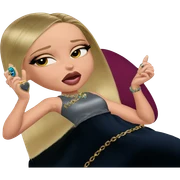 blonde girl with jewelry sticker