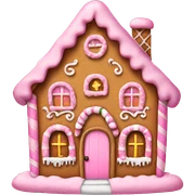 Gingerbread house pink sticker