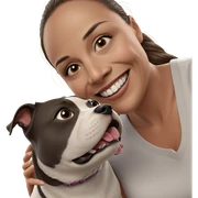 girl smiling with dog sticker