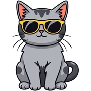 Cat with sunglasses sticker