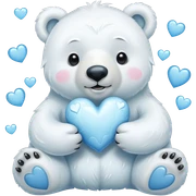Polar bear  hearts sticker