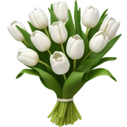 white tulip bouquet  sticker