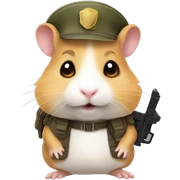 Cute mercenary hamster sticker