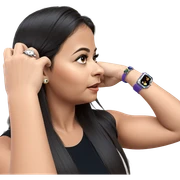 profile of girl with watch sticker