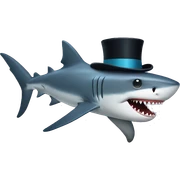 Shark with a top hat sticker