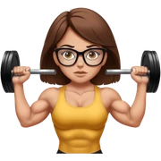 white girl with brown hair and glasses powerlifting on steroids sticker