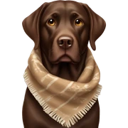 Chocolate lab in scarf sticker