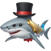 Shark with a top hat sticker