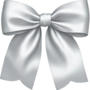 white satin bow sticker