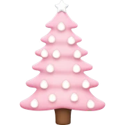 pastel pink christmas tree with white Christmas lights sticker