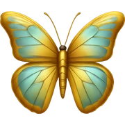 Golden butterfly sticker
