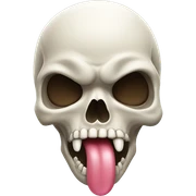 Skull sticking out tongue sticker