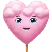 Cotton candy heart sticker