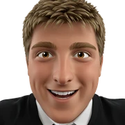 smiling boy in white shirt sticker