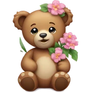 Cute teddy bear with flowers  sticker