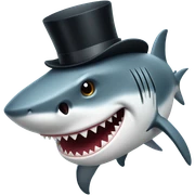 Shark with a top hat sticker