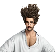 male portrait with glasses sticker